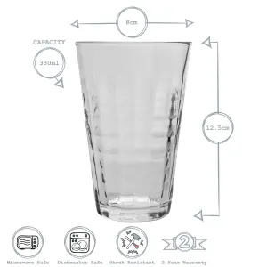 Duralex - Prisme Water / Juice Hiball Glasses - 330ml - Pack of 6