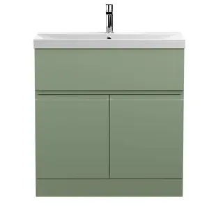 Urban 800mm Free-standing Single Vanity Unit Satin Green