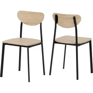 Corrinne Dining Chair (Set of 2) Black/Oak