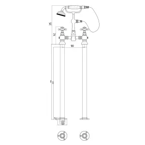 Nes Home Kano Traditional Freestanding Bath Filler And Shower Mixer With Handheld