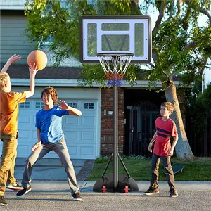 Yaheetech Black Portable Basketball Hoop with Wheels