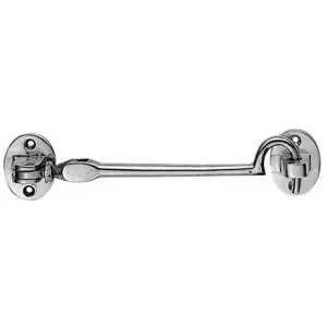 Heavy Duty Cabin Hook & Eye Polished Chrome 305mm Arm Cabinet Hatch Lock