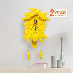 Walplus Yellow Vintage Wall Clock Cuckoo