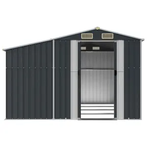 Breban Garden Shed 277 x 365.5 x 179 cm Galvanised Steel Anthracite