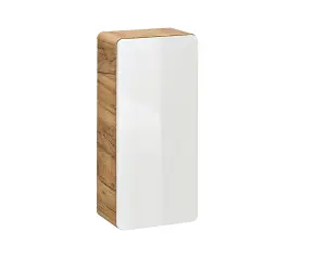 Small Bathroom Cabinet Wall 350mm Slim Storage Unit Compact Cupboard White Gloss / Oak Arub