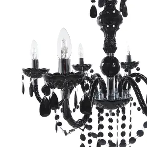 6 Light Acrylic Chandelier Black KALANG L