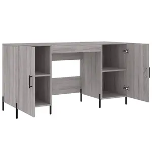 Berkfield Desk Grey Sonoma 140x50x75 cm Engineered Wood