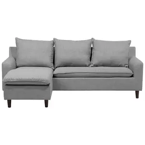 Corner Sofa ELVENES Light Grey Fabric Right Hand