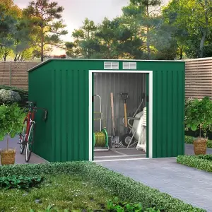 BillyOh Cargo Pent Metal Shed Including Foundation Kit - 9x6 Dark Green