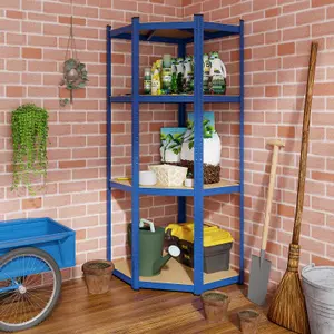 Costway 4-Tier Corner Metal Shelving Unit Adjustable Garage Storage Utility Rack 720KG