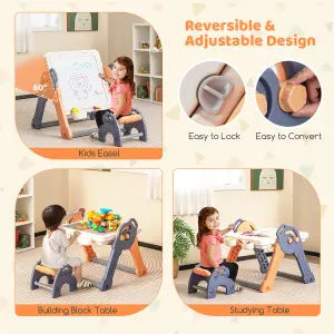 Costway 6-In-1 Multi-activity Kids Play Table & Chair Set Folding Kids Painting Easel