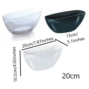 Plant Orchid Pot Plastic 3 Colours Gloss Oval Planter Transparent Clear Clear 20cm