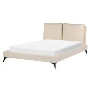 Boucle EU Double Size Bed Beige MELLE