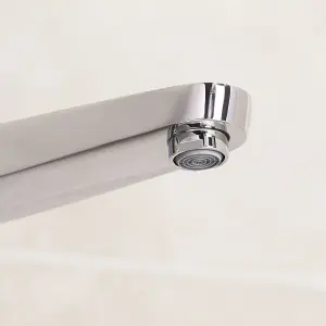 GoodHome Cavally Silver Chrome effect Floor-mounted Mixer tap with shower kit