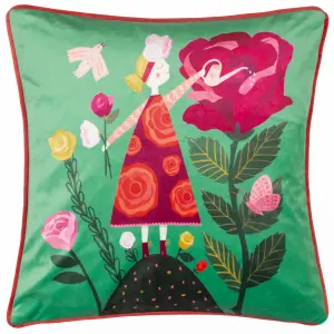 Kate Merritt Flower Girl Piped Feather Rich Cushion