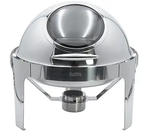 Quattro Round Roll Top Chafing Dish With Glass Window 6 Litre Capacity