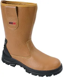 Rigger Boots Fur Lined - Steel Toe & Midsole By Blackrock - Tan - 8