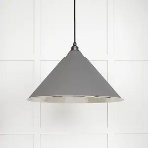 Hammered Nickel Hockley Pendant in Bluff