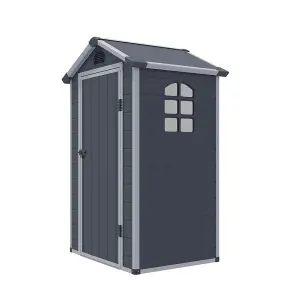 4 x 3 Single Door Apex Plastic Shed (Dark Grey)