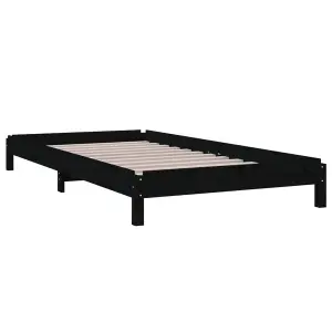 Berkfield Stack Bed Black 90x190 cm Solid Wood Pine