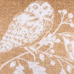 Woodland Owls Animal Print Square Throw Cushion Ochre