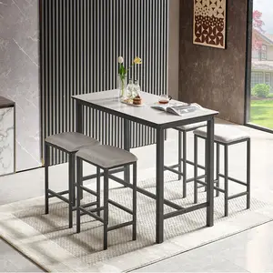 Stoltz 4 - Person Dining Set Oak / Grey/Black / Black