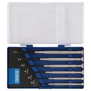 Draper Precision Screwdriver Set, 3 x Plain Slot, 3 x Cross Slot (6 Piece) 14956