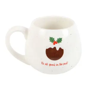 Something Different All Good In The Pud Rounded Christmas Mug White (One Size)