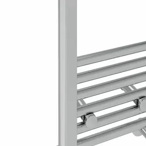 Rinse Bathrooms Prefilled Electric Thermostatic Heated Towel Rail Bathroom Radiator Straight with 400W Timer Chrome 1000x300mm