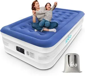 Idoo Single Air Bed, Inflatable Mattress With Built-In Electric Pump, Blow Up Mattress Camping Airbed, Camp Bed For Adults, Self Inflating Mattress