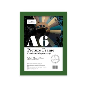 A6 Green Picture Frame Fits A6 (10.5 x 14.8cm - 4.1 x 5.8in) Poster, Photo, Artwork, or Print.