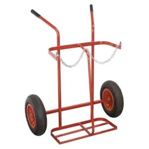 Sealey Welding Bottle Trolley with Pneumatic Tyres - 2 Bottle ST28P