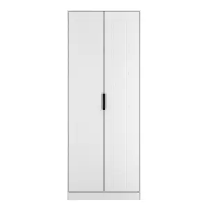 Nashville Ready assembled Contemporary White Tall Double Wardrobe (H)1960mm (W)740mm (D)520mm