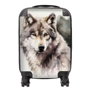 Loyal Wolf Watercolour Suitcase - Small