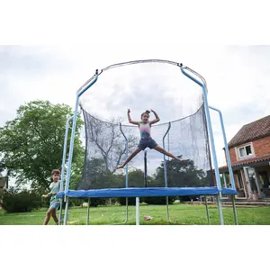 Plum Play 8ft Wave Springsafe Trampoline (Blue) - Free Attachable Mist Feature