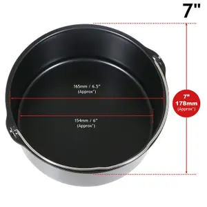 SPARES2GO Non Stick Bread Cake Baking Tin with Handle for Air Fryer Multi Cooker (7")