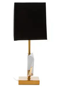 Interiors by Premier Halina Smoked Crystal Table Lamp with Gold Metal