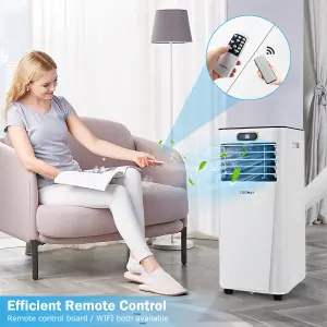 Costway 3-in-1 Mobile Air Conditioner 9000BTU Air Conditioner Fan Dehumidifier Remote Control Wifi