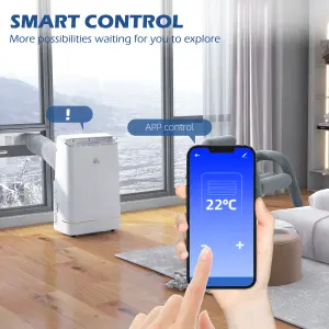 HOMCOM 14000 BTU Mobile Air Conditioner with WiFi Smart App, 35m², White