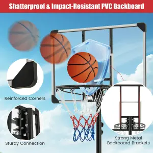 Costway Portable Basketball Hoop Height Adjustable Indoor Outdoor Basketball Stand