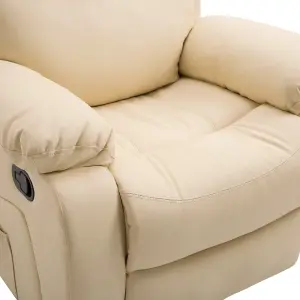 HOMCOM Massage Recliner Chair Manual Reclining Chair with Footrest Remote Beige