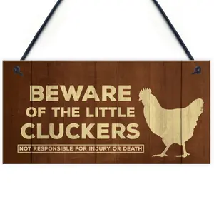 Beware Of The Little Cluckers Funny Chicken Sign Coop Hen House Sign Family Gift