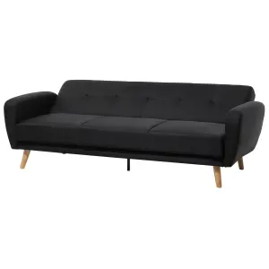 Beliani Traditional 3 Seater Sofa FLORLI Black