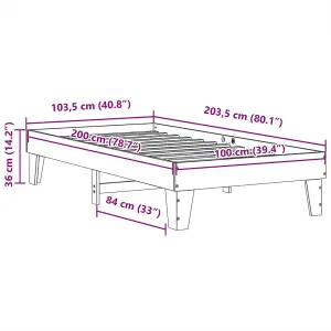 Berkfield Bed Frame without Mattress Wax Brown 100x200 cm Solid Wood Pine