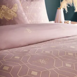 furn. Bee Deco Geometric Reversible Duvet Cover Set