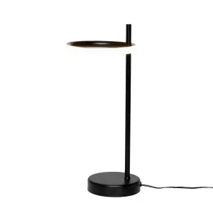 Inlight Belle Round Matt Black Integrated LED Table lamp