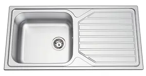 Clearwater Okio Large Bowl and Drainer Stainless Steel Kitchen Sink - 7510723