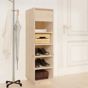 Berkfield Shoe Cabinet 34x30x105 cm Solid Wood Pine