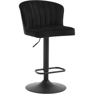 Louth Swivel Adjustable Height Stool Black