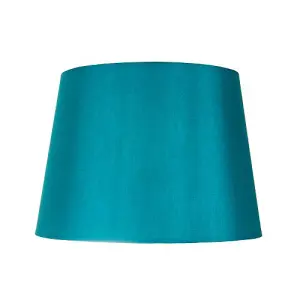 Traditionally Designed Medium 10 Drum Lamp Shade in Sleek Teal Faux Silk Fabric